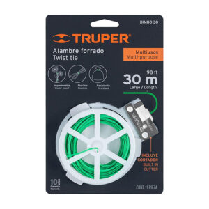 alambre sujeta plantas twist tie forrado verde 30mt