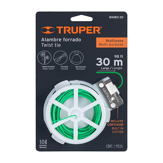 alambre sujeta plantas twist tie forrado verde 30mt alambre sujeta plantas twist tie forrado verde 30mt