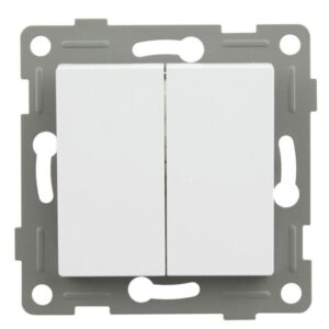 conmutador doble empotrable blanco onlex