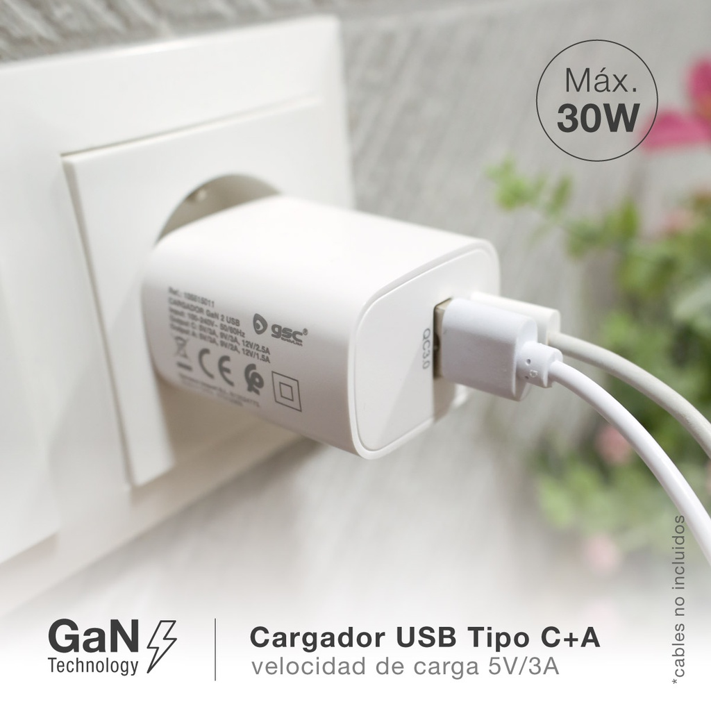 cargador usb+ c petaca 30w 5v/ 3a carga rapida cargador usb+ c petaca 30w 5v/ 3a carga rapida